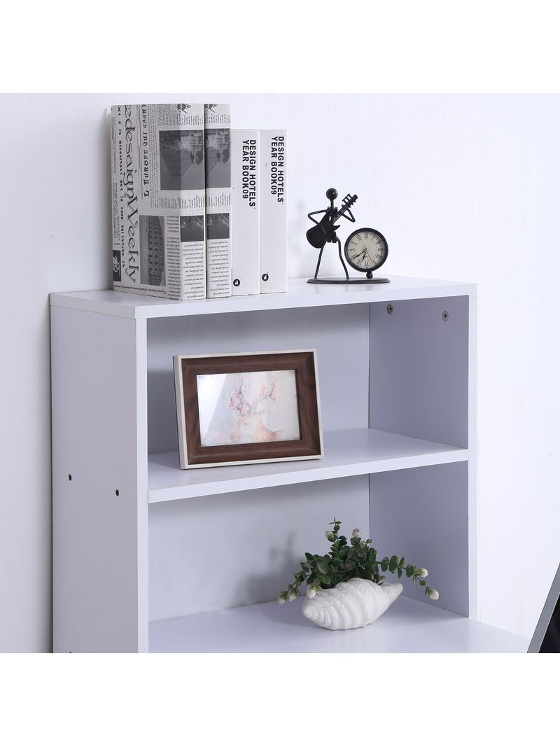 Scrivania con Libreria in Legno Bianco 120x55x120cm - Homcom - Idee regalo