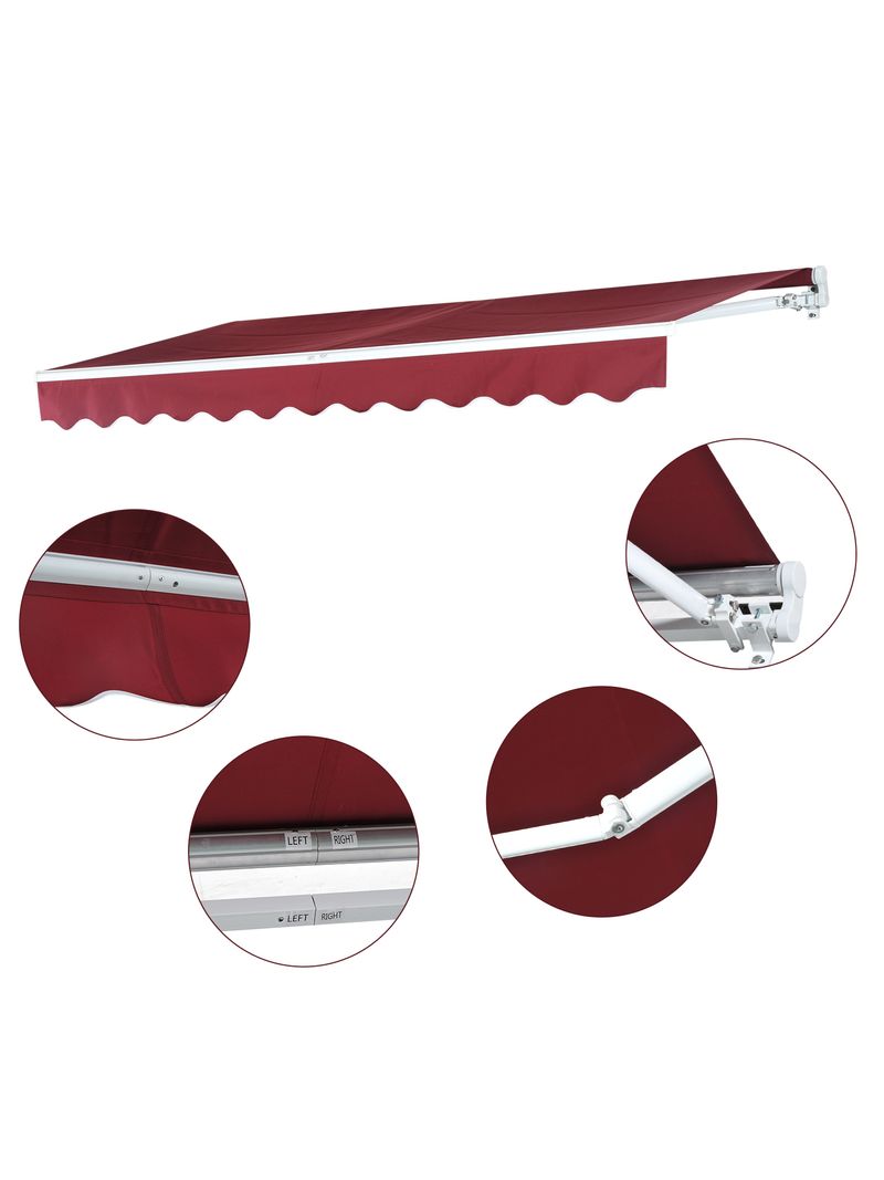 Outsunny tenda da sole per esterno avvolgibile a parete impermeabile in  poliestere, rosso bordeaux 3x2.5m - BricoBravo