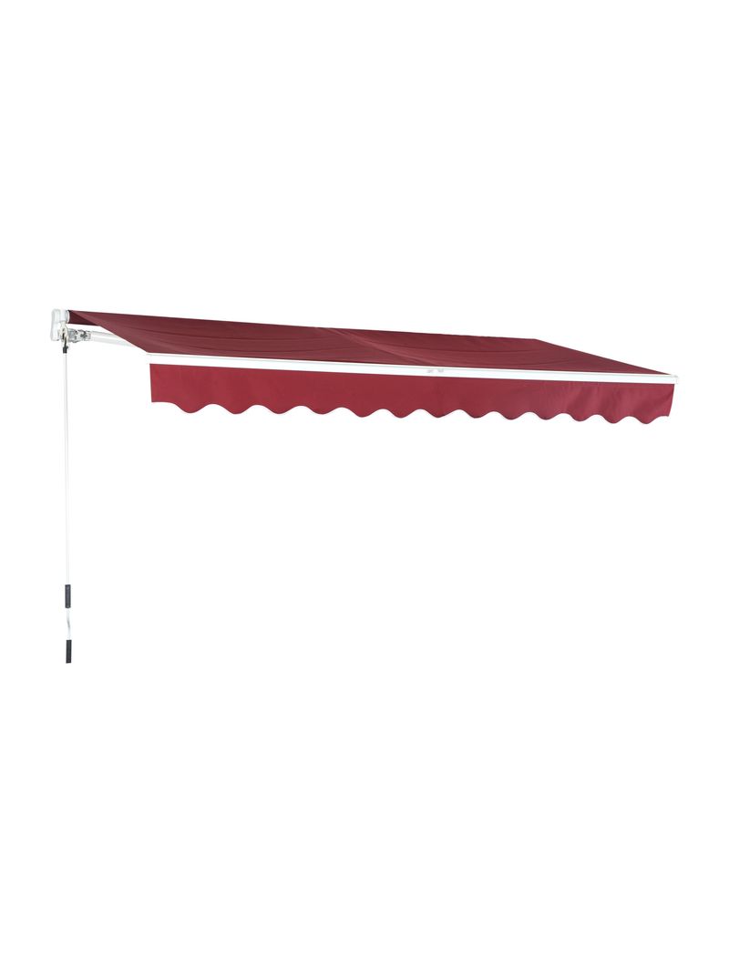 Outsunny Tenda da Sole per Esterno Balcone Avvolgibile Impermeabile in  Poliestere Rosso Bordeaux 3×2,5m