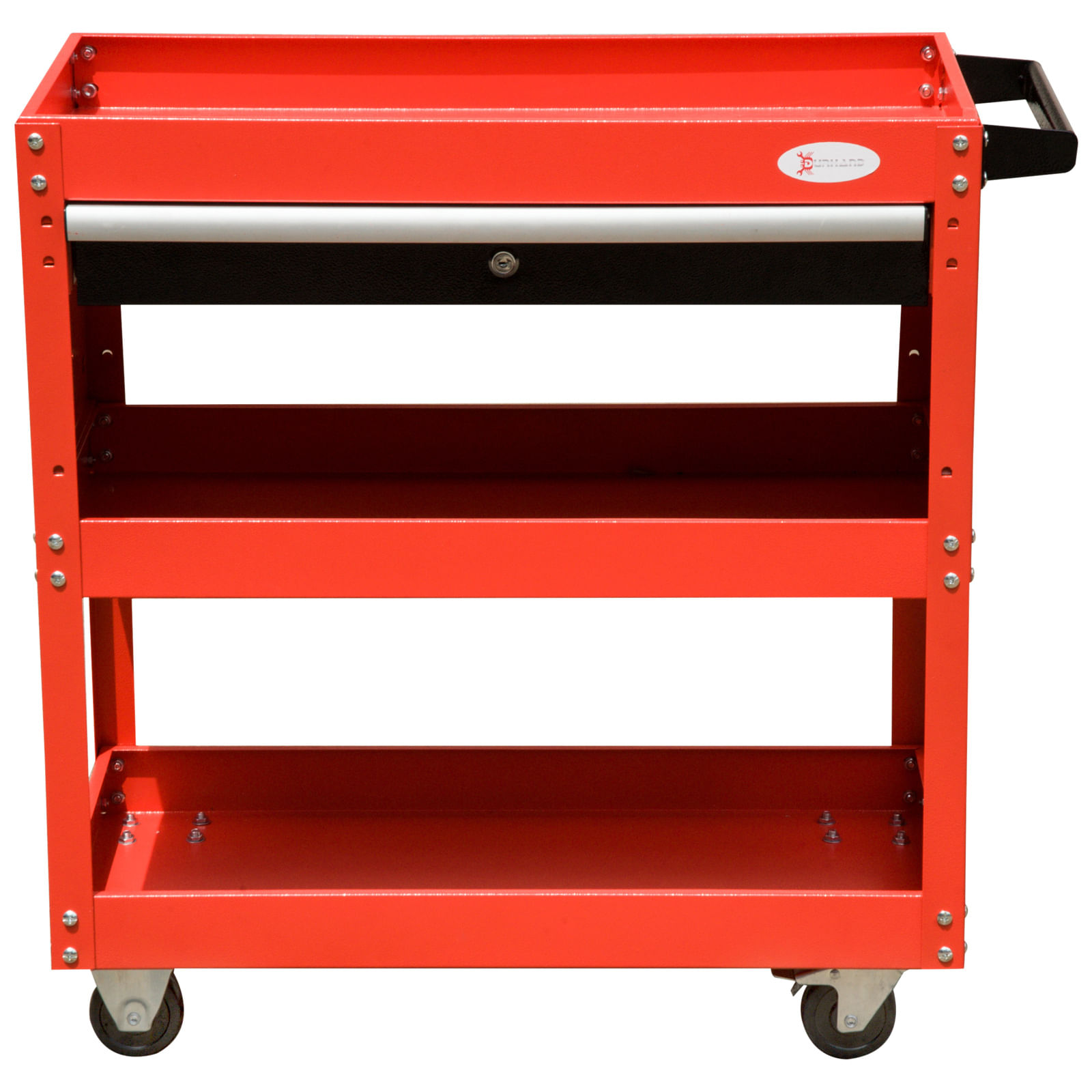 Durhand Carrello Portautensili da Officina, Rosso, 70x35x75.5cm Officina Porta  Attrezzi Lavoro con Ruote Serratura 3 Ripiani Cassetto