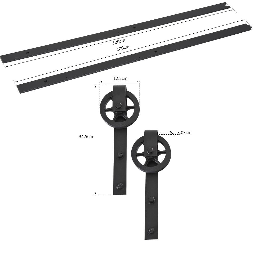 Kit Binario Porta Scorrevole TSMST 6FT/182CM - Nero | Per Armadi, Camere | Capacità 150kg - Foto 7