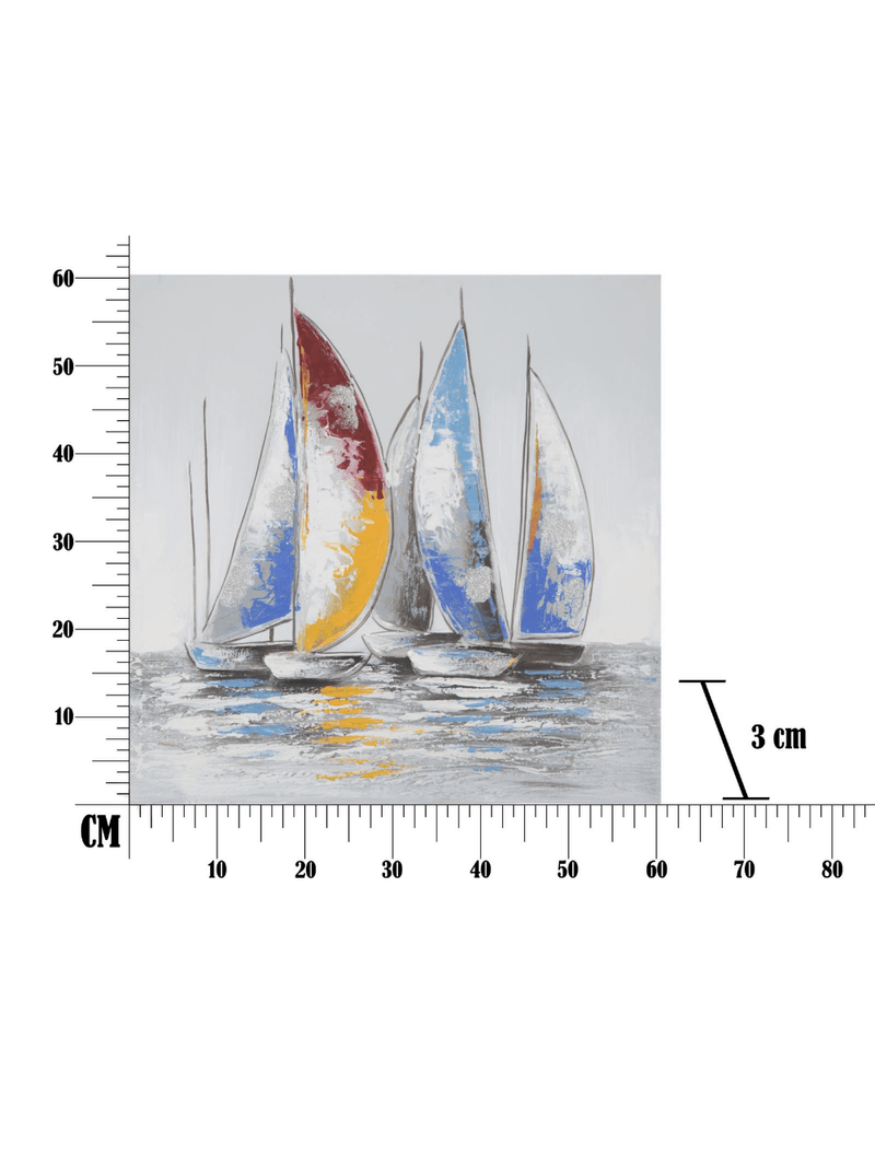 Quadro barche a vela dipinto su tela colorato decorazioni casa da parete  SEA -B- - BricoBravo