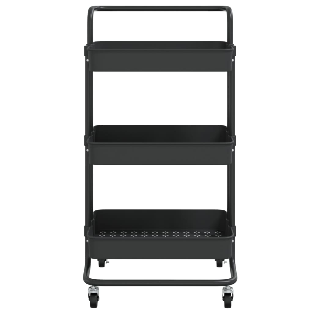 Carrello da Cucina 3 Ripiani Nero 42x25x83,5 cm Ferro e ABS cod mxl 75242 -  BricoBravo