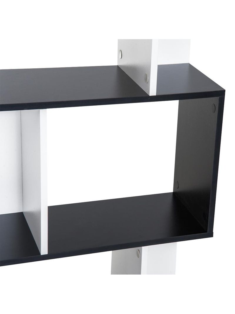 Homcom libreria muro moderna 5 ripiani legno bianco nero 60x24x1184.5cm -  BricoBravo