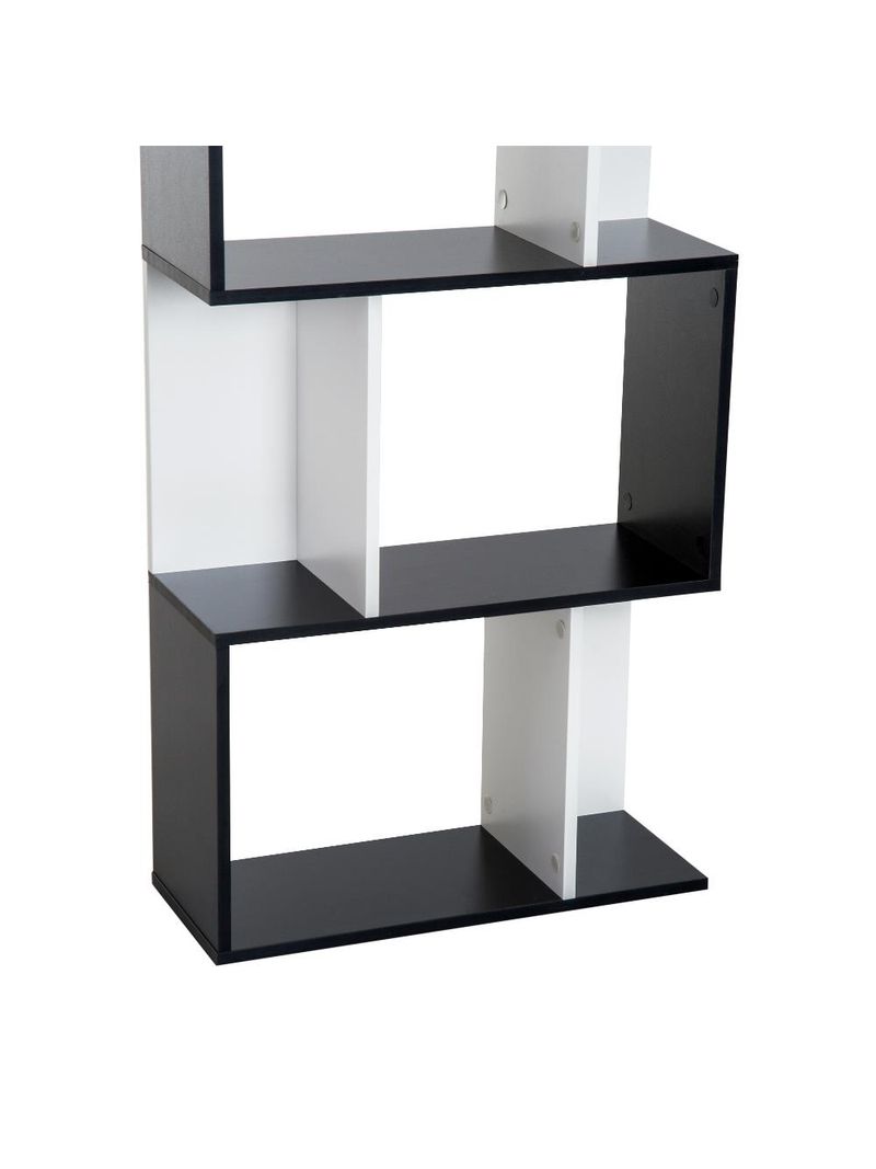 Homcom libreria muro moderna 5 ripiani legno bianco nero 60x24x1184.5cm -  BricoBravo