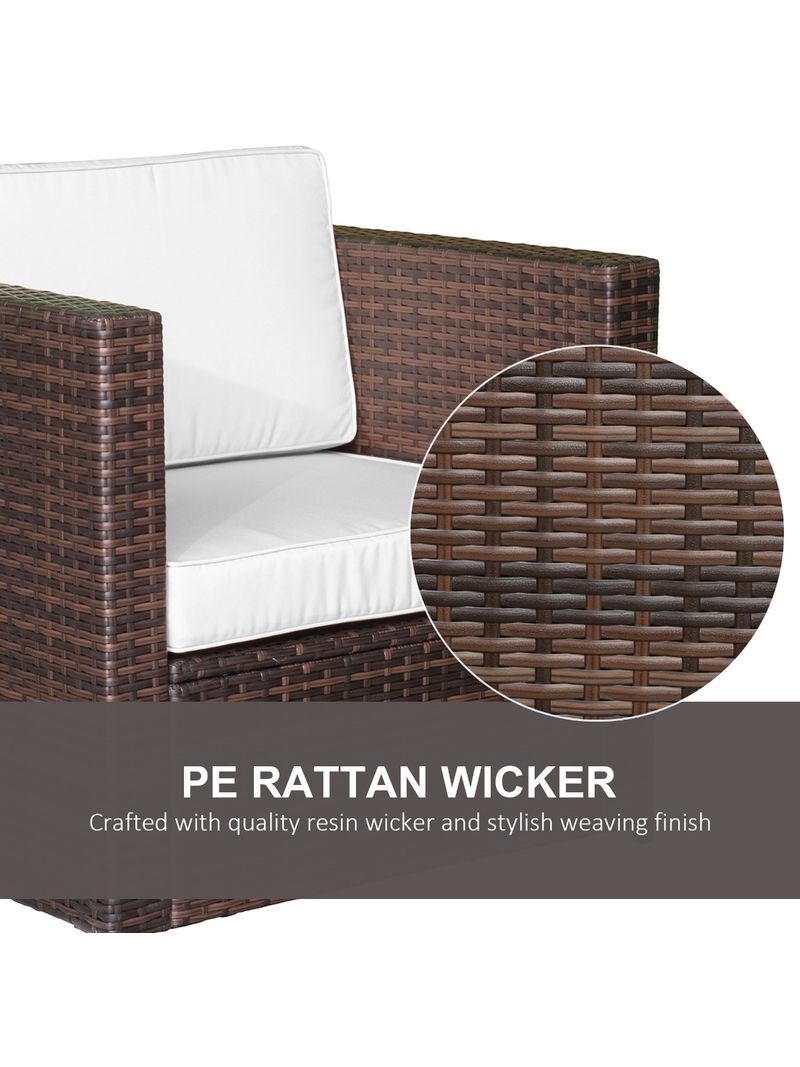 Set Salotto Giardino 3 Pezzi - Divanetti E Tavolino In Rattan PE - Cuscini Rimovibili Beige