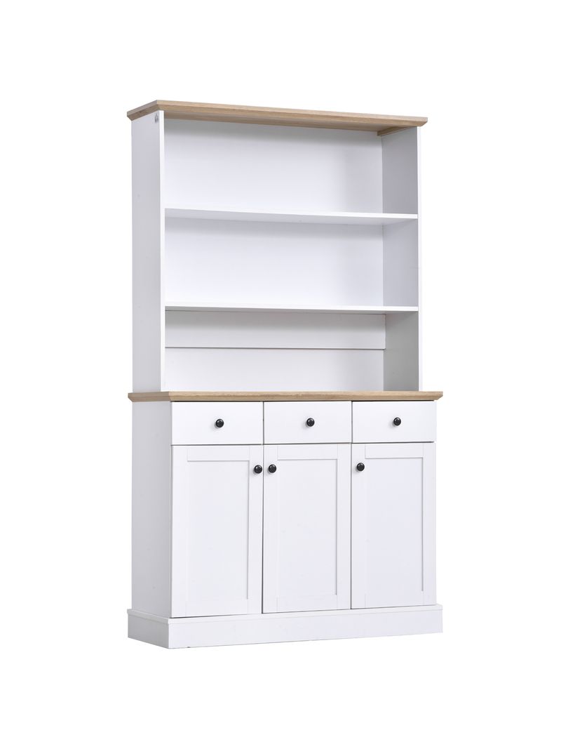 Mobile credenza da cucina con ripiani cassetti e armadietti in legno bianco  - BricoBravo