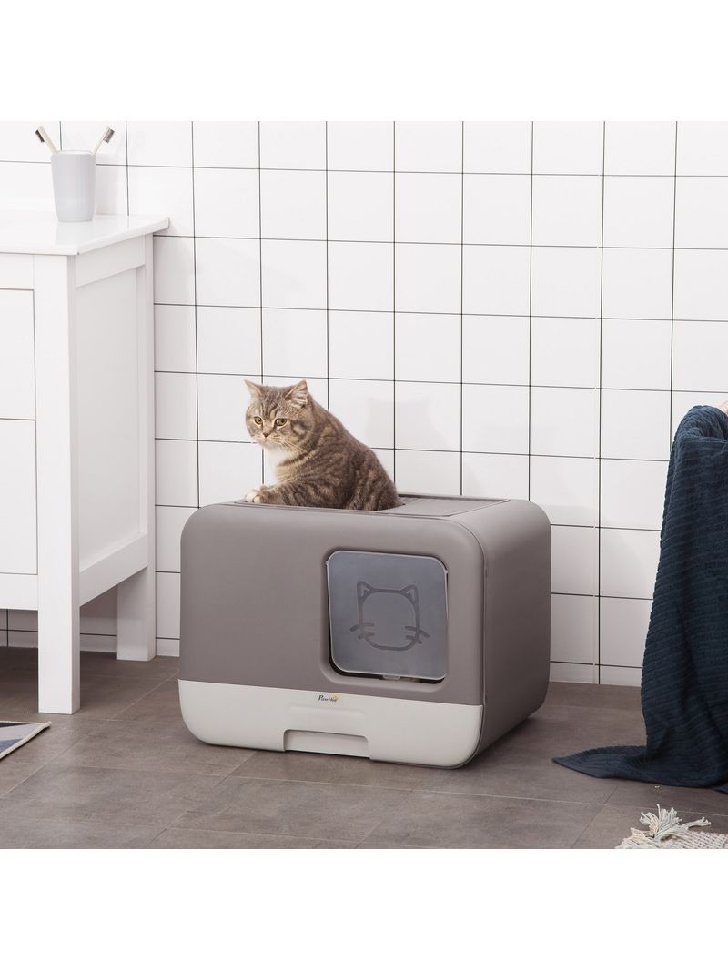 Cat Litter Tray Completamente Chiuso Con Cappuccio □ Padella Di - Foto 2