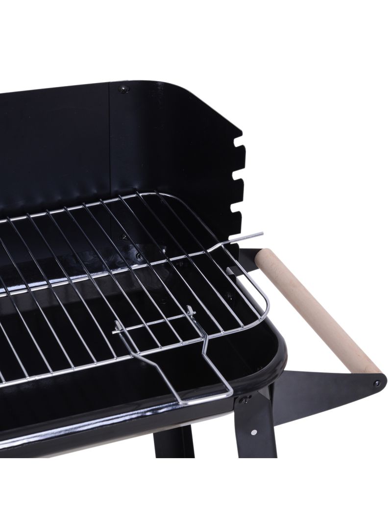 Outsunny Griglia a Carbone Barbecue Picnic Altezza regolabile Nero 87x 45 x  83 cm