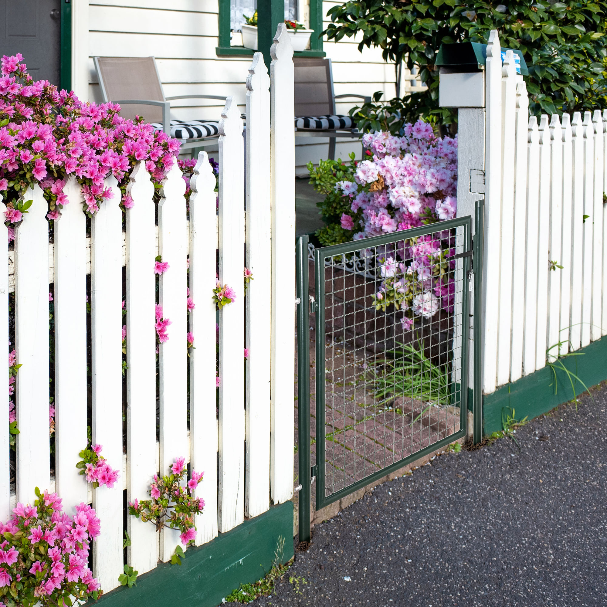 Cancello da giardino in acciaio con serratura e 3 chiavi 97x150cm colore  verde - BricoBravo