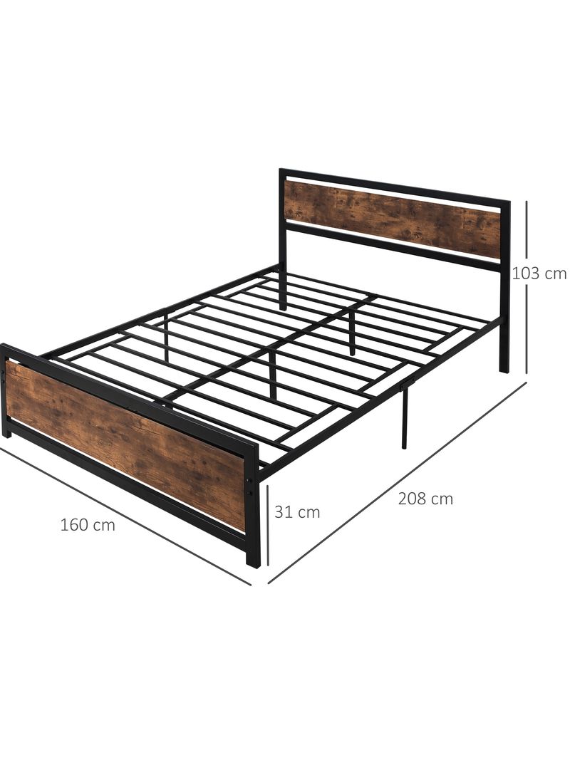 Struttura letto matrimoniale stile moderno 1,6x2mt in legno e