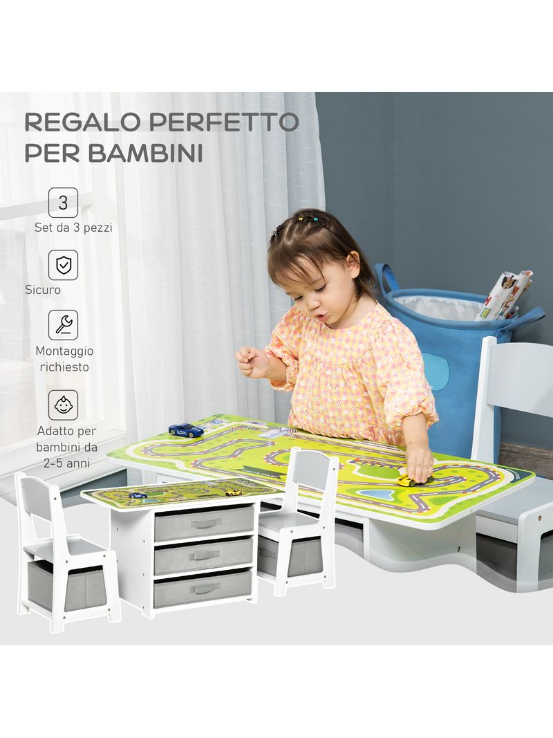 Set Tavolo E Sedie Bambini In Legno Betulla - Multiuso 4 In 1, Salvaspazio - Foto 11