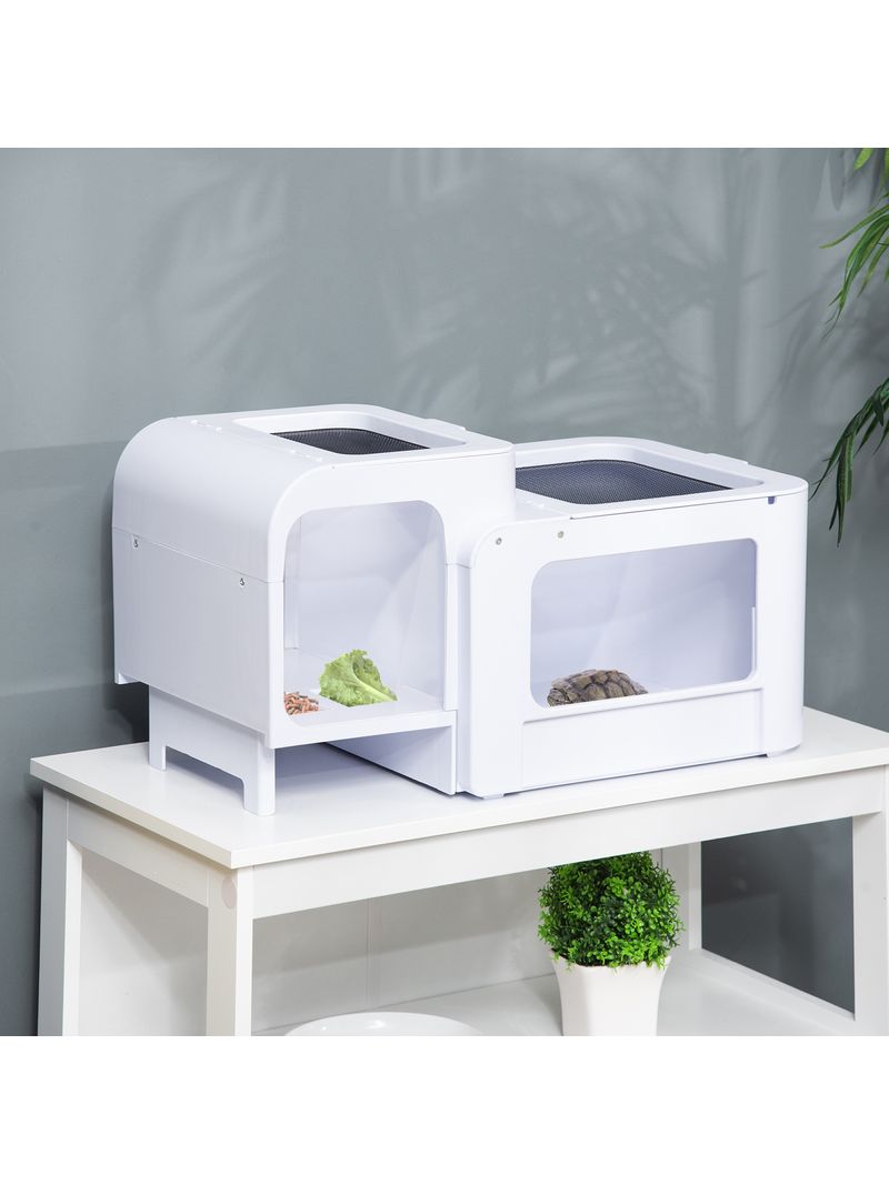 Vasca Per Tartarughe 44x34x12 Cm Con Isola Per Piante - Box Per Tartarughe Acquatiche - Foto 5