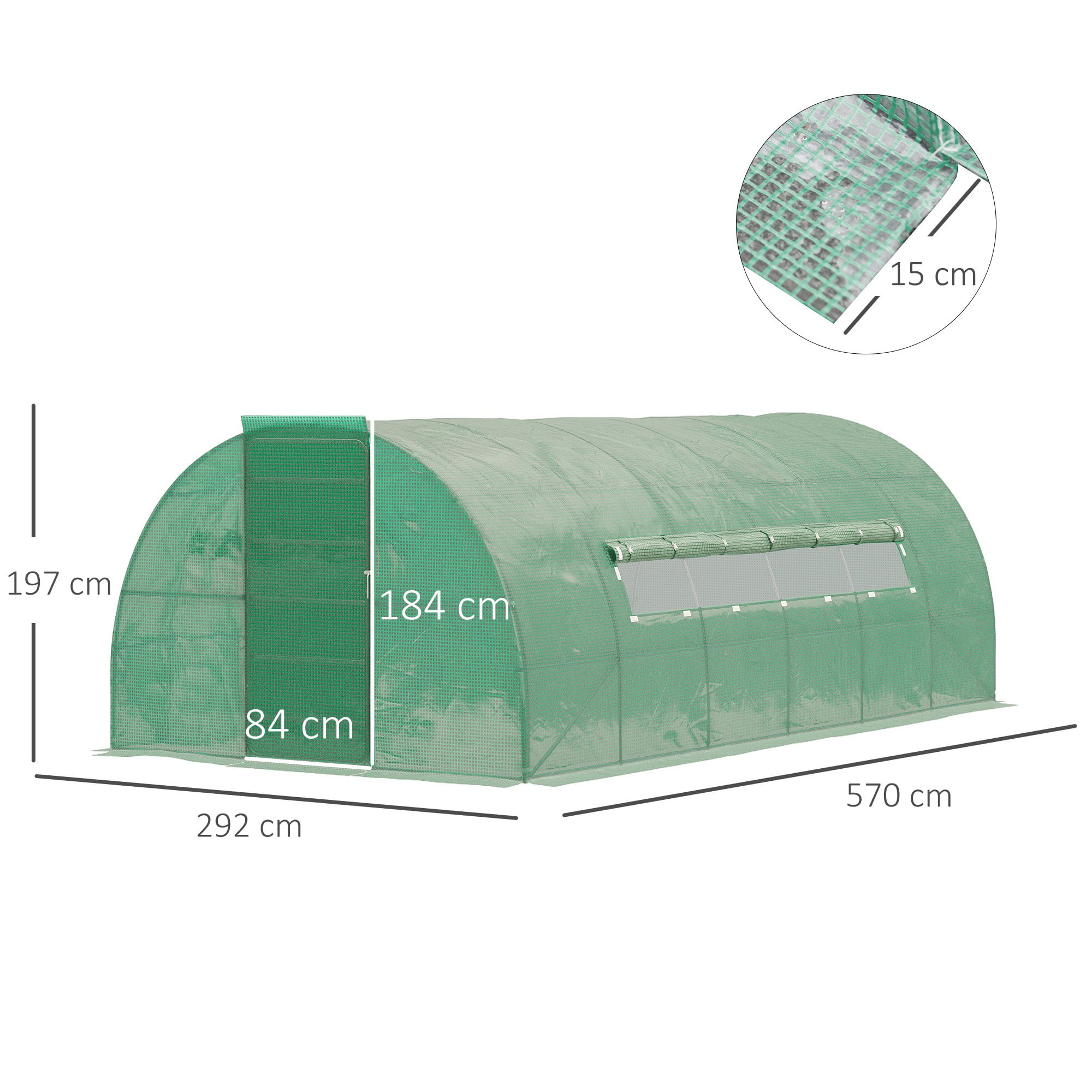 DecHome Serra per Piante Orto con 2 Coperture in PE e PVC Struttura in  Acciaio Verde 180x90x90cm - 418V01845