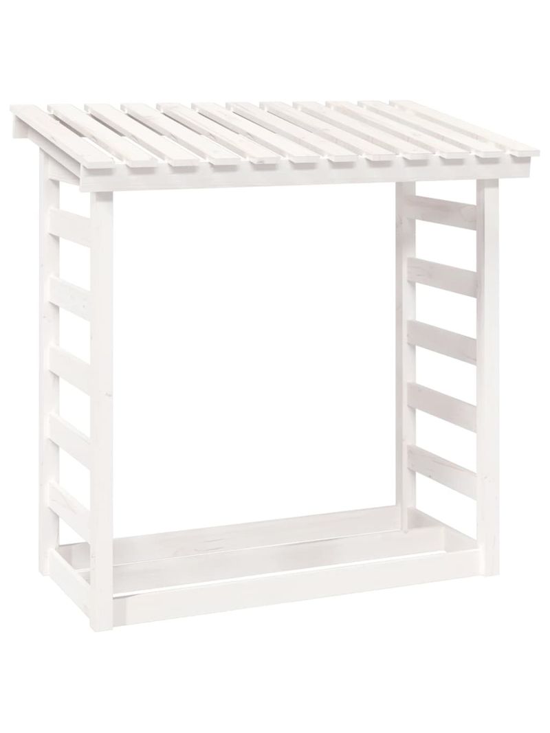 VidaXL Portaceppi da esterno bianco 108x52x74 cm legno massello pino Porta  legna 