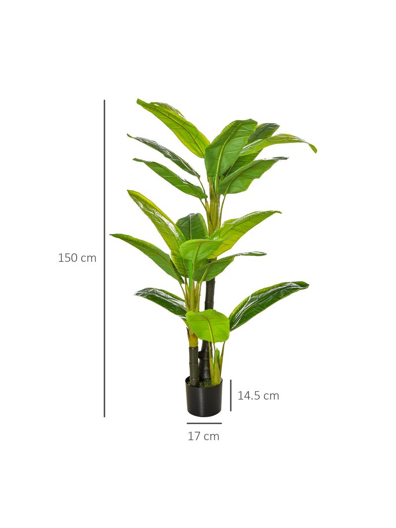 Albero pianta banano artificiale in vaso alto 150cm da interno ed