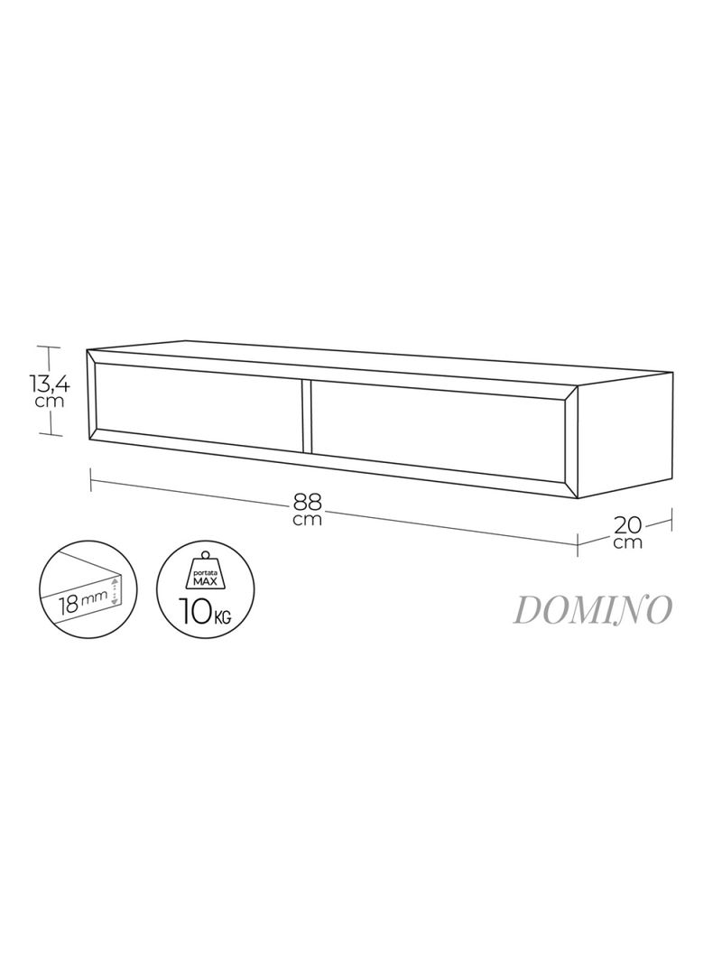 Mensola Da Parete MODULARREDO SMART - Legno, 96x23.7x2.3 Cm, Nero, Made In Italy - Foto 10