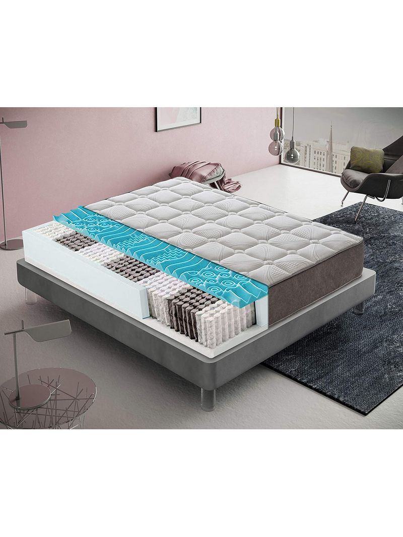 Materasso 160x190 a molle insacchettate 4 cm memory foam ortopedico 800