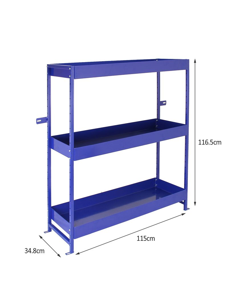 Scaffalatura Lightning Blu per Furgone in Acciaio Inossidabile con 3 Ripiani