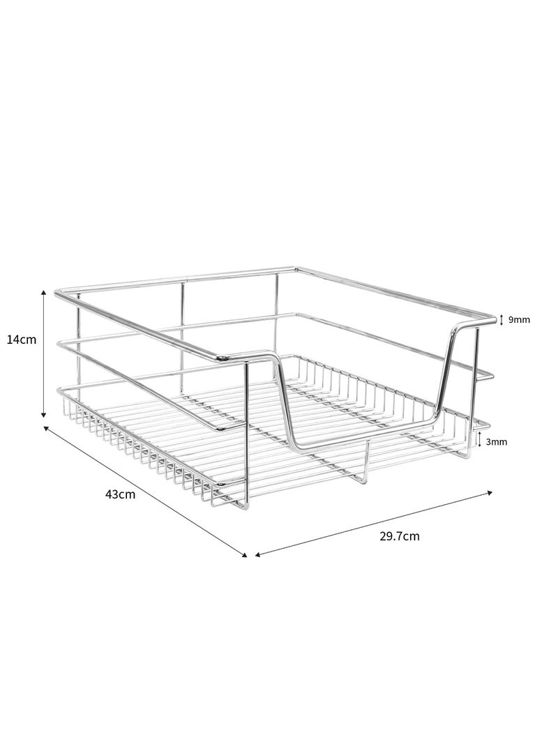 Cestelli Estraibili da Cucina in Acciaio - 40cm - 2 Cesti