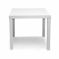 Club - tavolo dogato in resina 78x65 cm finitura dogata effetto legno 3D bianco