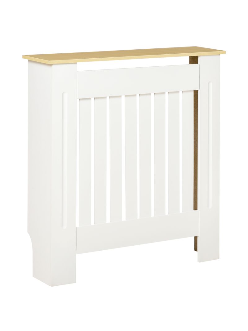 Festnight Copritermosifone In MDF Bianco 112x19x81 Cm – Mensola Decorativa Per Radiatori, Design Moderno A Stecche, Facile Da Montare