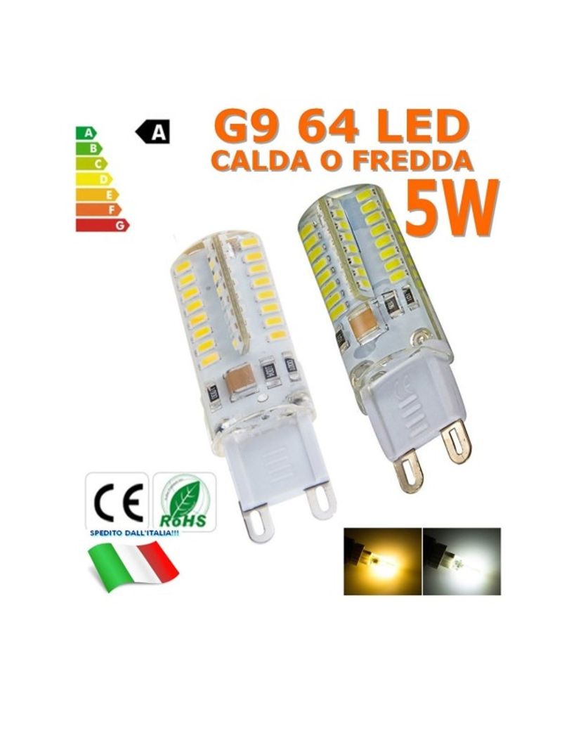 Lampada led G9 220V 5W 64 Led luce Calda Fredda OLTRE 500