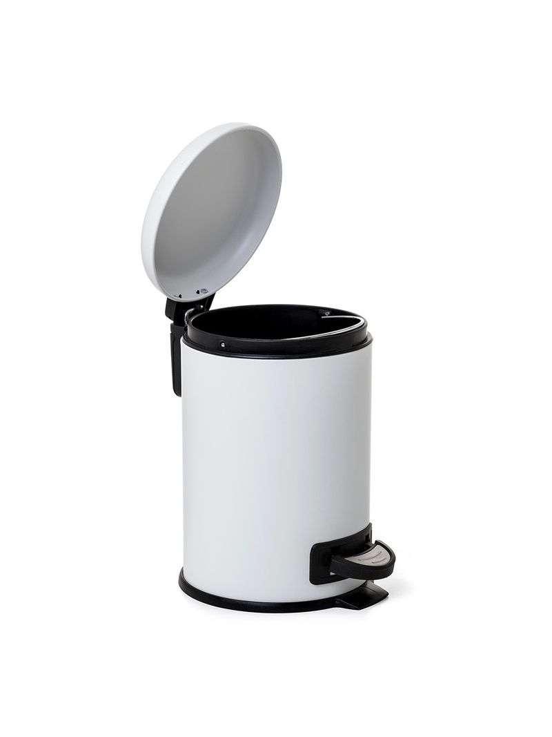 Pattumiera In Acciaio Inox Con Coperchio A Bilico E Finitura A Conchiglia - 15 Litri, Colore Nero, Per Cucina E Soggiorno - 3