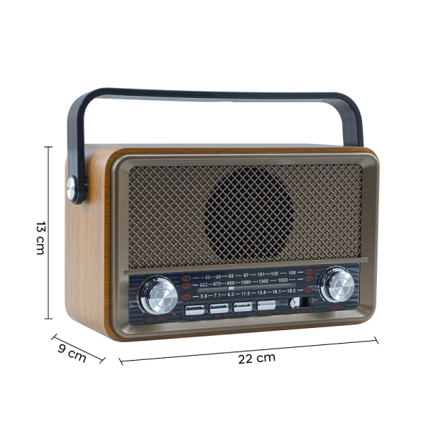 Trade Shop - Radio Fm Retro Wireless Altoparlante Mp3 Portatile