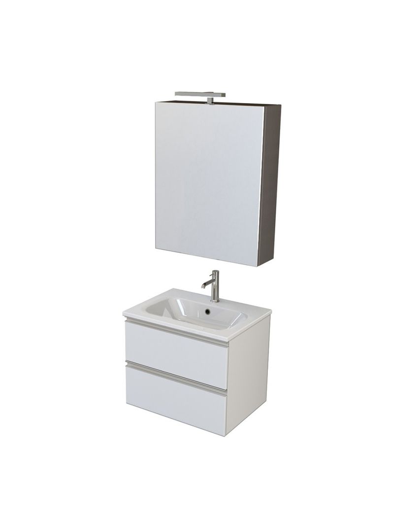 Mobile bagno sospeso 120 cm Master bianco opaco 2 cassetti e 1 anta