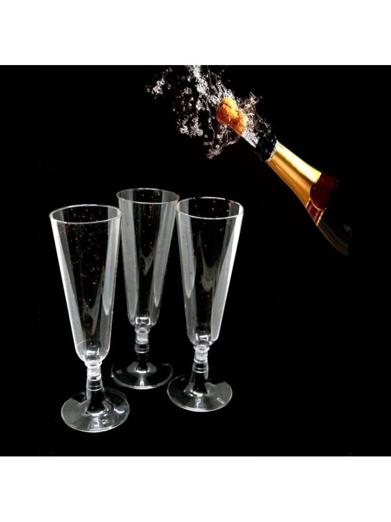 Trade Shop - 6 Flute Bicchieri Plastica Trasparenti Calice Spumante  Champagne Feste Natale - BricoBravo