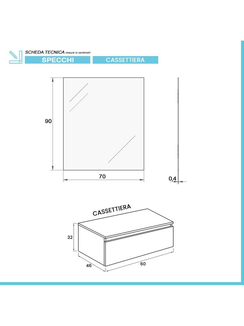 Mobile bagno sospeso 60 bianco lucido lavabo sinistro 120 e specchio Iside  - BricoBravo