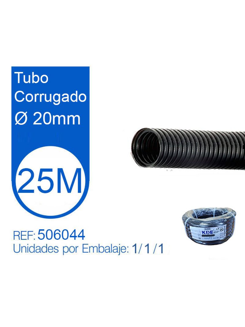 Tubo Corrugato Nero Diametro 20mm Matassa da 25 Metri