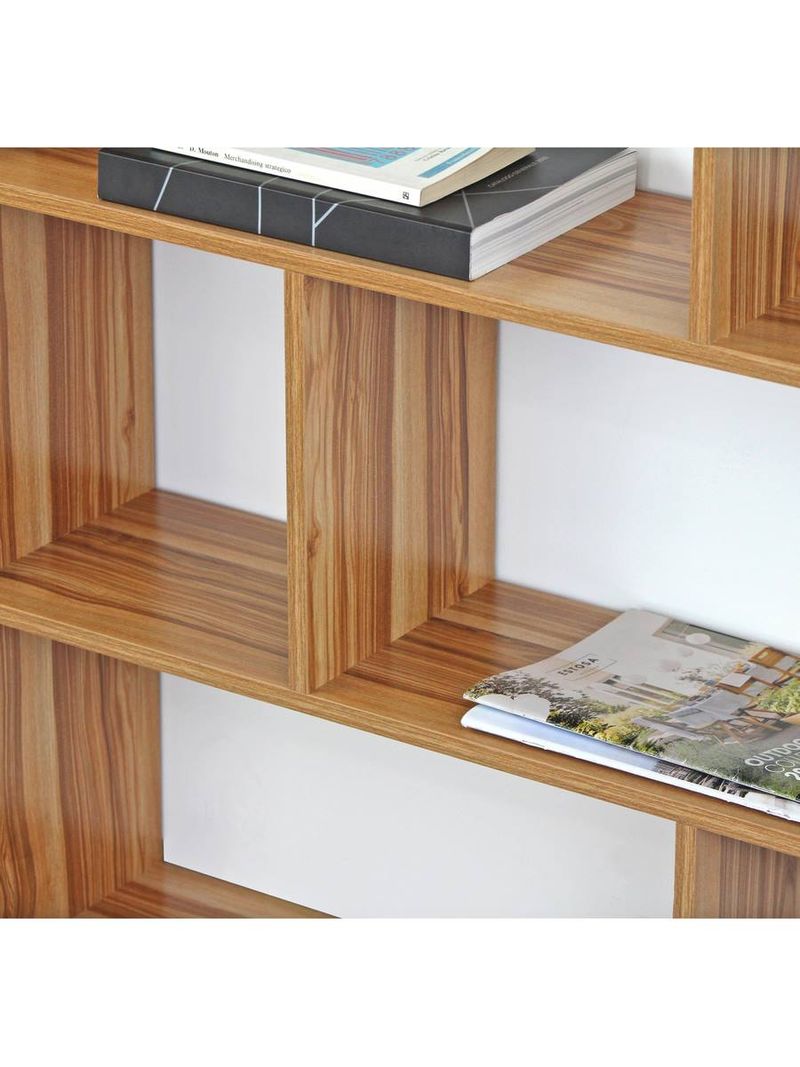 Libreria moderna 12 vani legno naturale 124x160x24 cm - BricoBravo