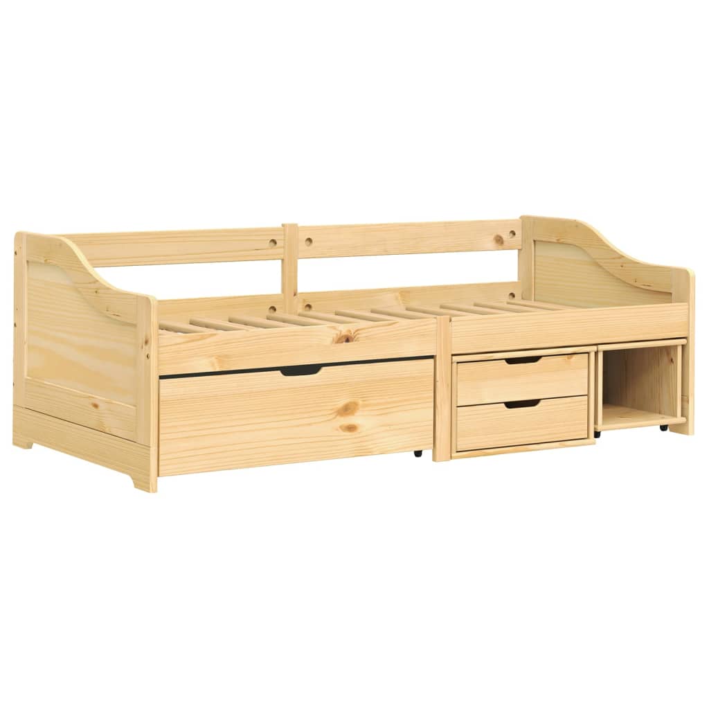 VidaXL Dormeuse Estraibile Nera 2x(90x200) cm Legno Massello di Pino