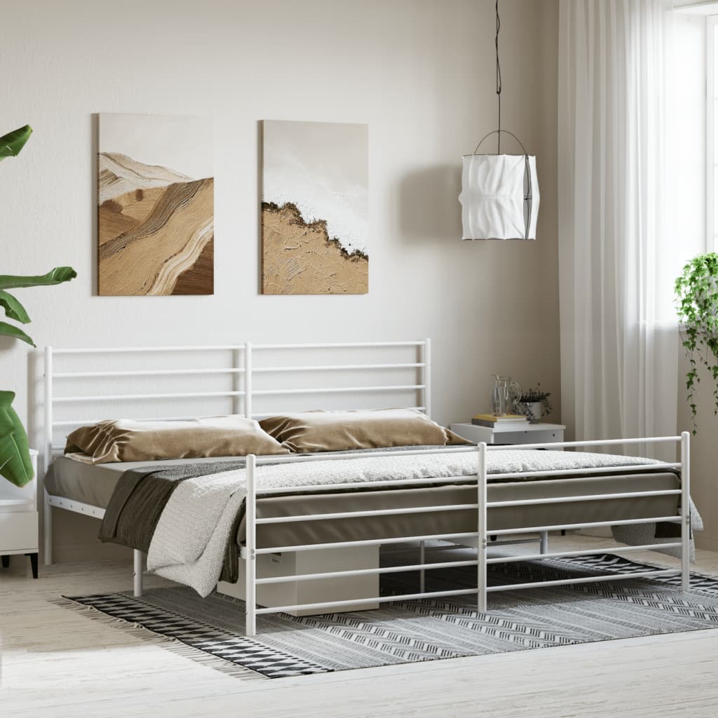 JURMERRY Struttura letto 120 x 200 cm con piattaforma in metallo con testiera e pediera in legno, supporto in acciaio resistente, fondazione per materasso, senza bisogno di molle, nero