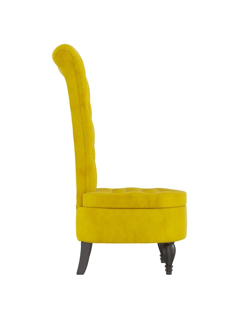 Sedia con Schienale Alto Design con Bottoni in Velluto Giallo 352469 -  BricoBravo