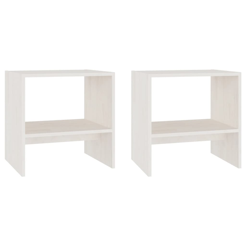 Comodini 2 pz Bianchi 40x30,5x40 cm in Legno Massello di Pino 808056 -  BricoBravo