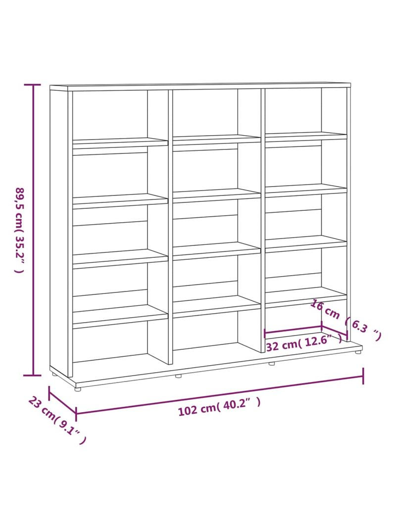 Mobili Porta CD 2pz Grigio Sonoma 21x16x93,5 Legno Multistrato 815319 -  BricoBravo