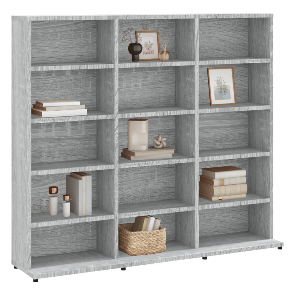 Mobile Porta CD Grigio Sonoma 102x23x89,5 cm Legno Multistrato