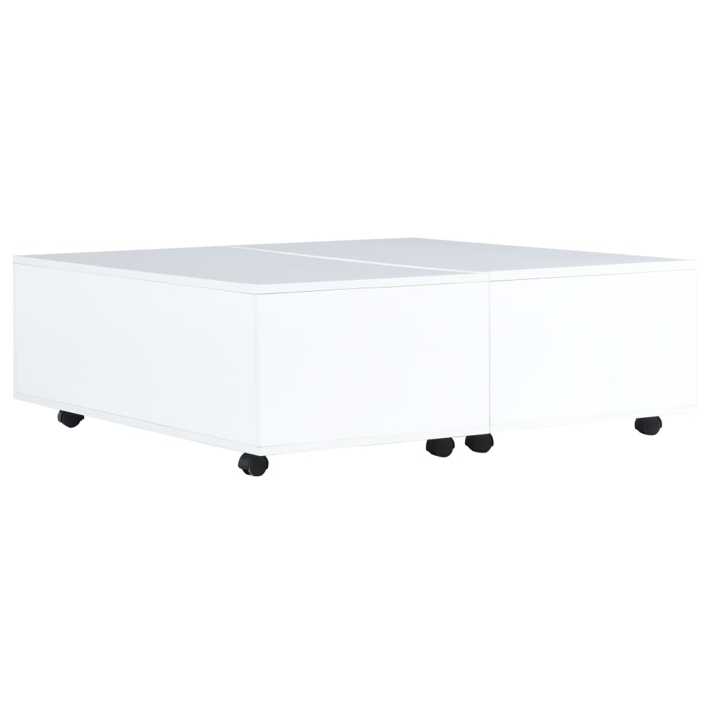 VidaXL Tavolino da Salotto Bianco 100x100x35 cm in Legno Multistrato