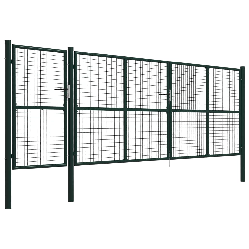 Cancello per Giardino in Acciaio 500x150 cm Verde 144319 - BricoBravo