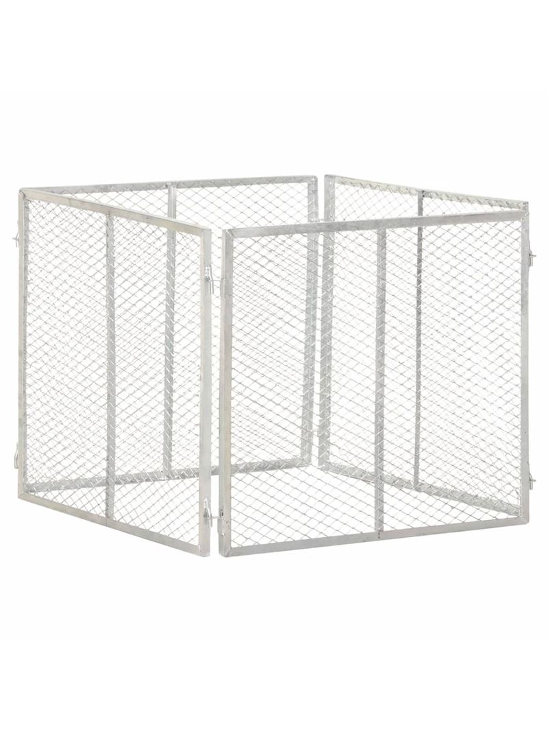 Compostiera da Giardino 85x85x70 cm in Ferro Zincato 146149