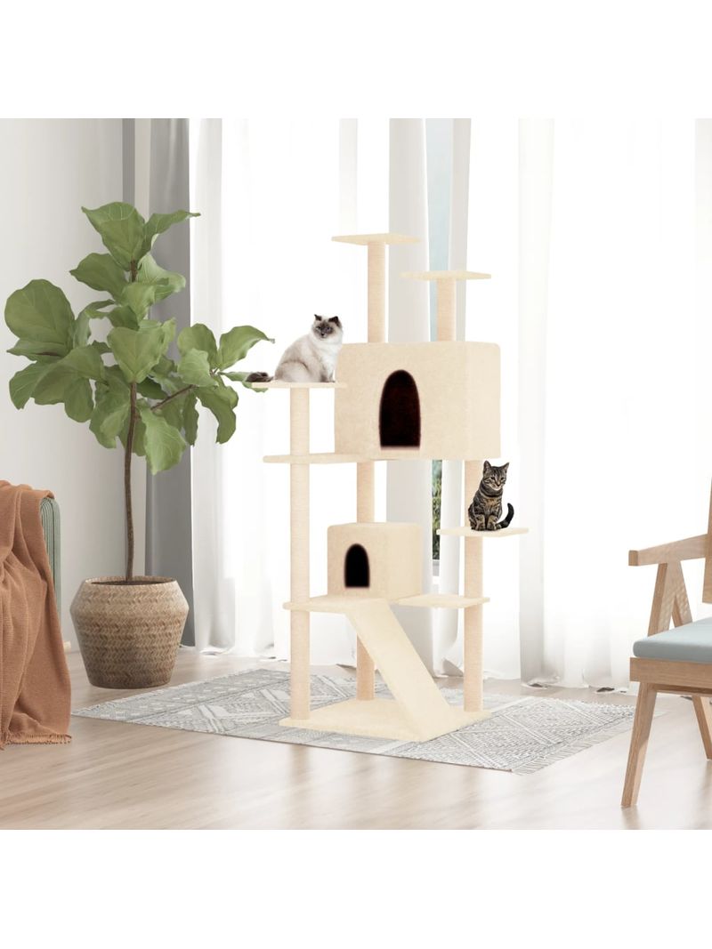 Tiragraffi Per Gatti A Forma Di L - In Sisal Naturale, Per Parete O Pavimento, Con Erba Gatta