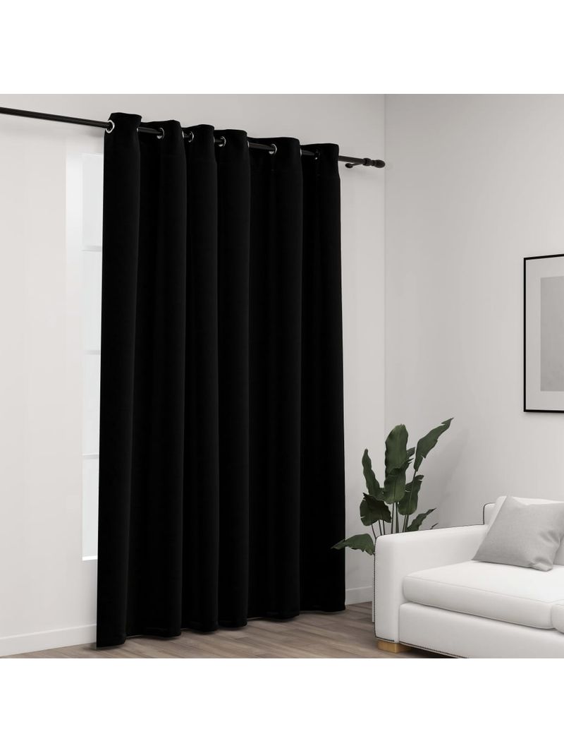 Tenda Oscurante Effetto Lino con Occhielli 290x245 cm Nera 321155 -  BricoBravo