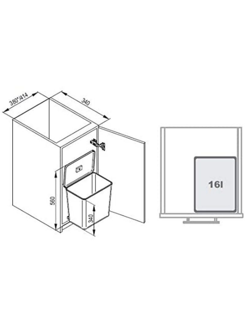 Pattumiera Estraibile Per Mobile Cucina - 13 Litri, Rotonda, Con Apertura A Cordicella - Design Practico - Foto 9