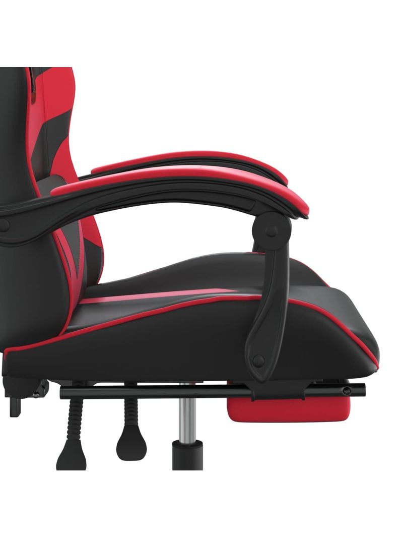 vidaXL Sedia da Gaming con Poggiapiedi Rossa e Nera in Similpelle