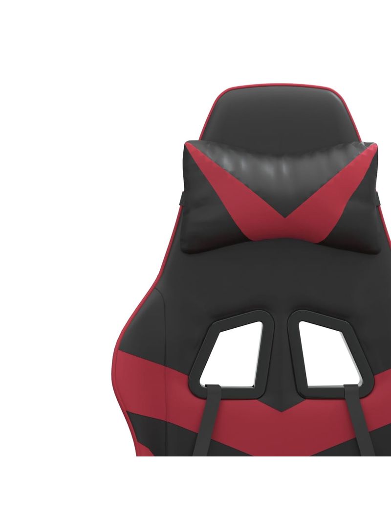 vidaXL Sedia Gaming Massaggio Nero e Rosso Vino in Similpelle