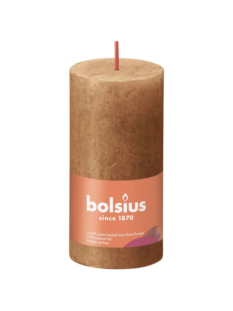 Bolsius Candele Rustiche a Colonna Shine 8 pz 100x50 mm Grigio Sabbia  440796 - BricoBravo