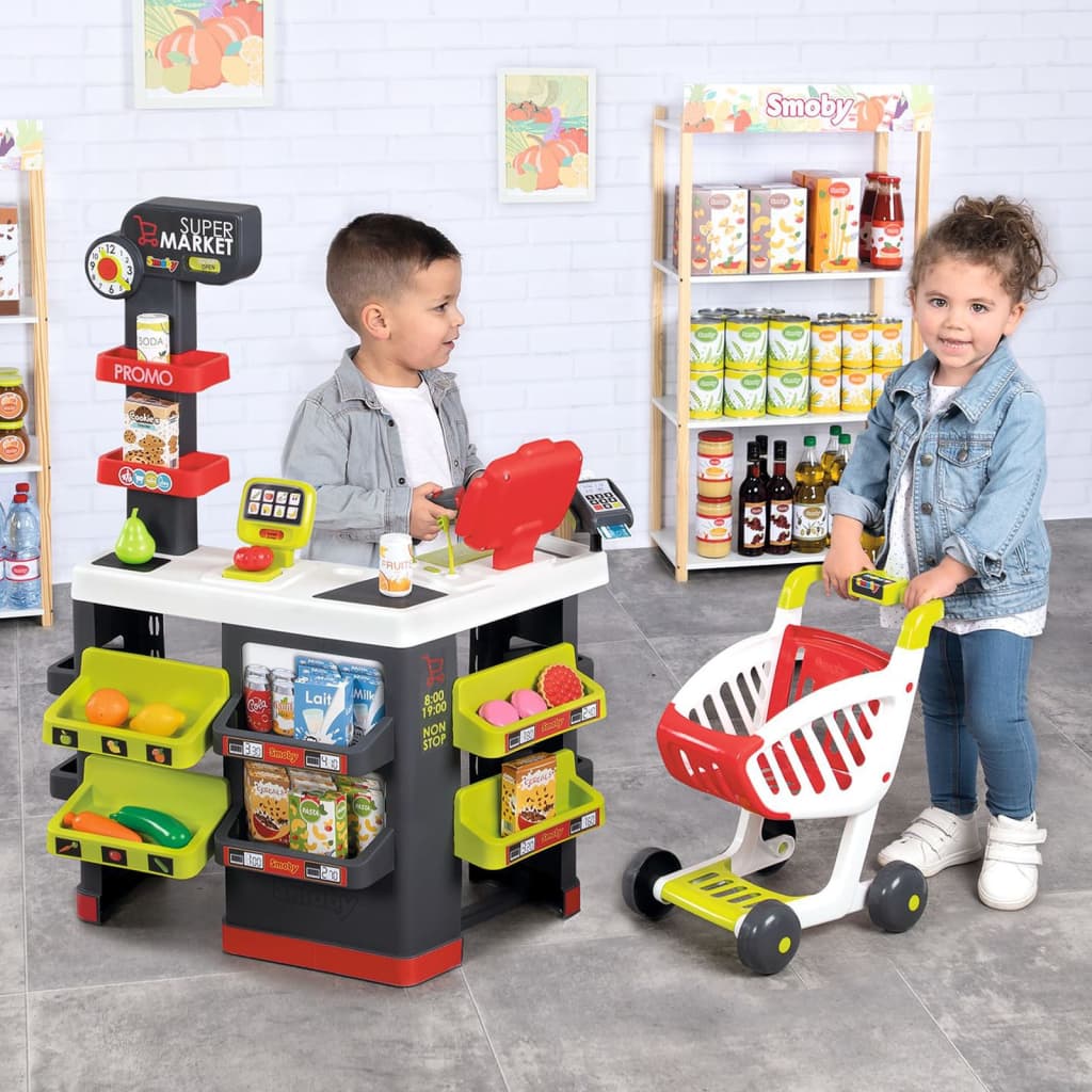 Supermercato giocattolo con registratore di cassa carrello spesa frutta  verdura e accessori giocattolo per bambini
